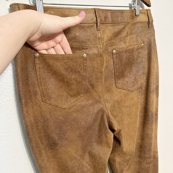 Chico’s Size 1.5 Soft Faux Suede Tan Brown Pull-on Pants Women's Size 10 - Picture 9 of 15